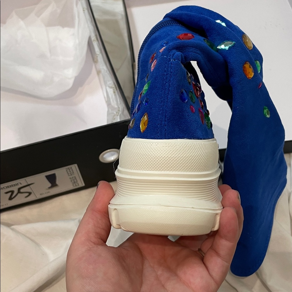 •CAPE ROBBIN• “Reesy” Chunky Sole Rhinestone Gem Sock Boot/Sneakers >> NIB - Picture 12 of 16